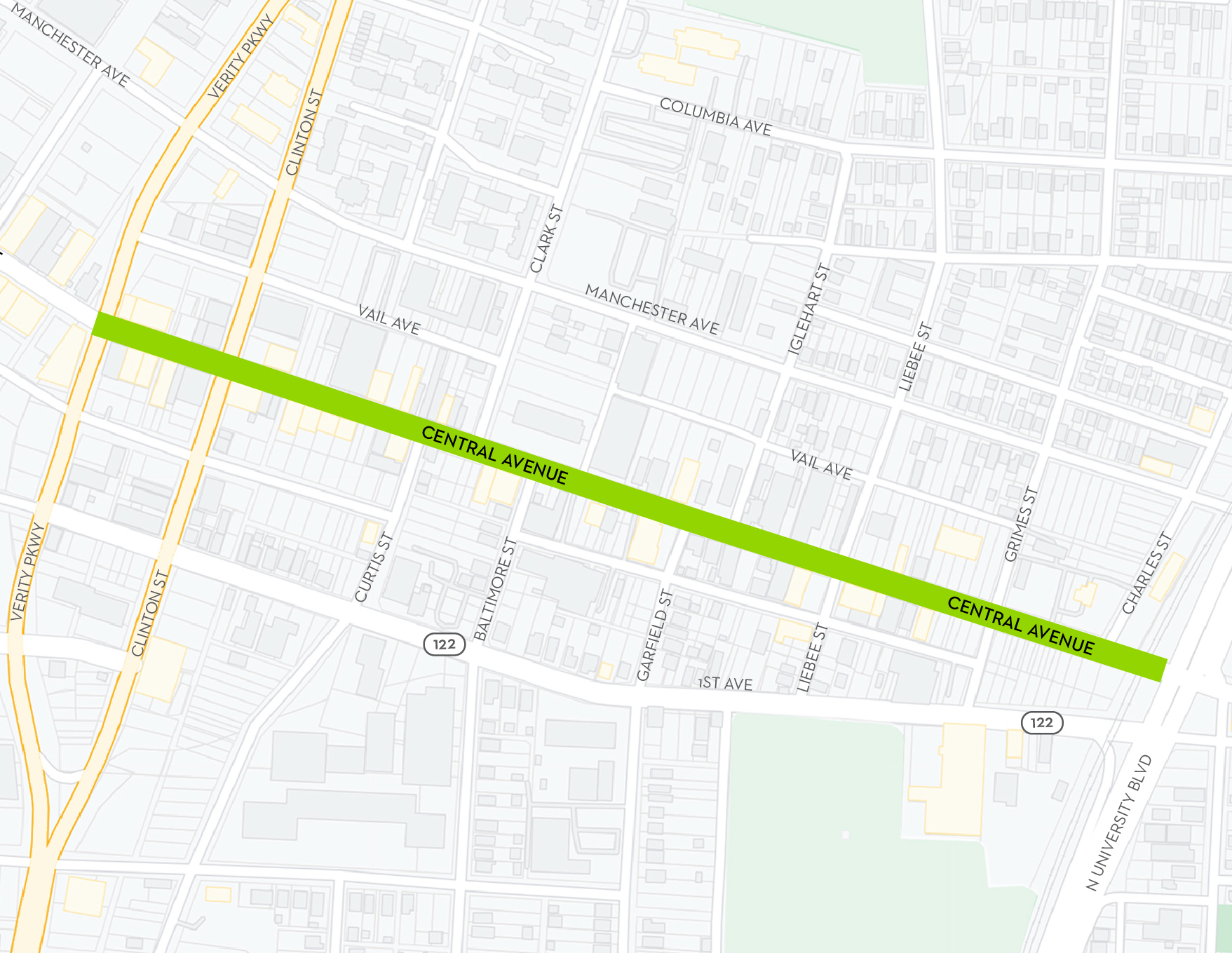 Middletown central Avenue Overview Map